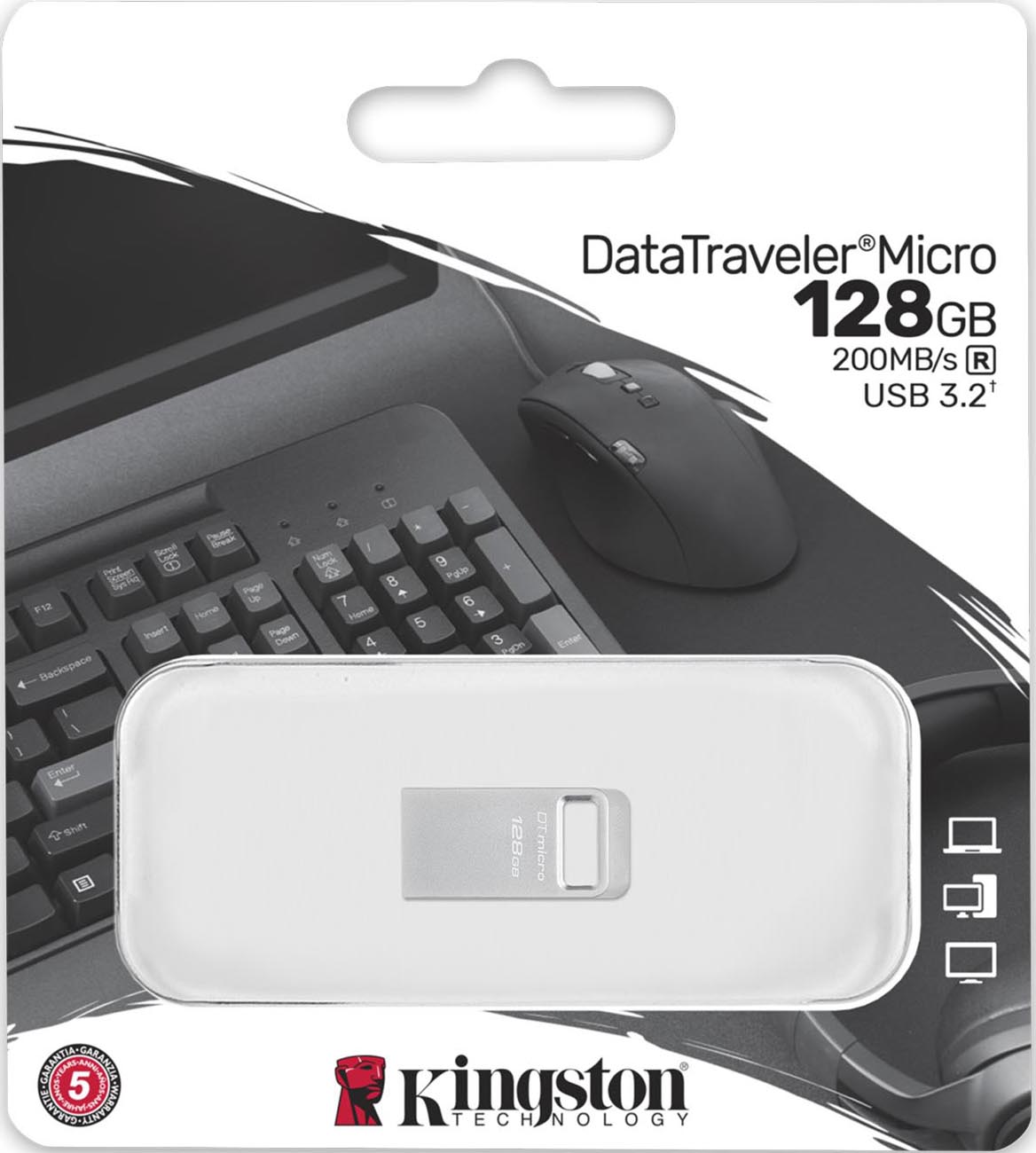 USB-накопичувач 128GB KINGSTON DataTraveler Micro USB 3.2 Metal (DTMC3G2/128GB) · 4