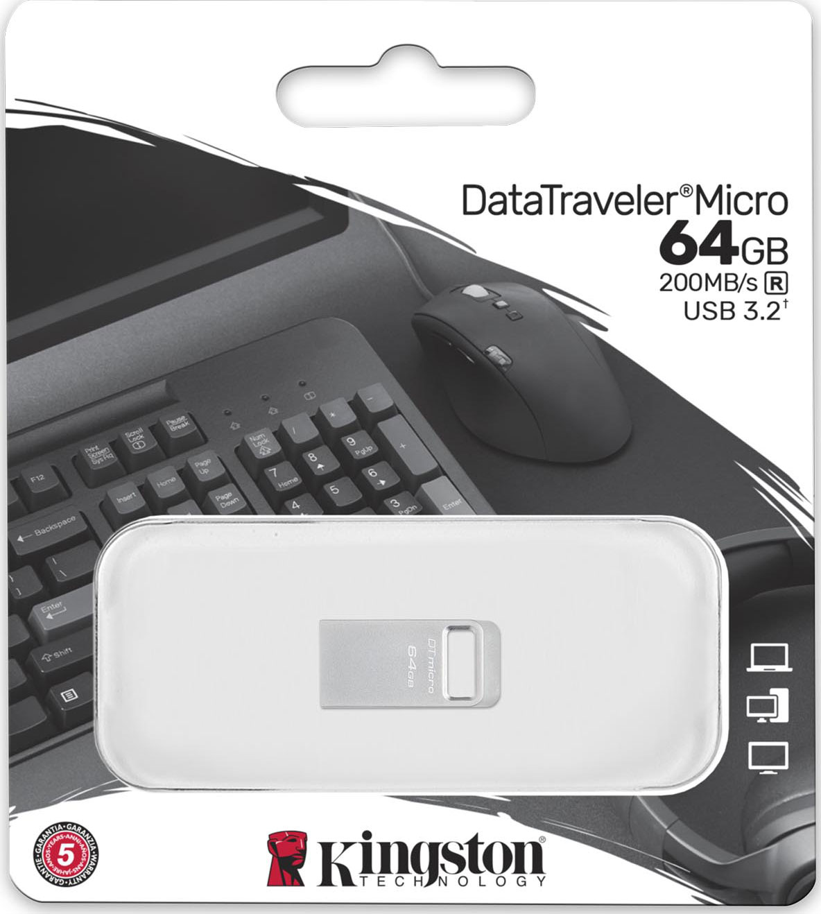 USB-накопичувач 64GB KINGSTON DataTraveler Micro USB 3.2 Metal (DTMC3G2/64GB) · 3