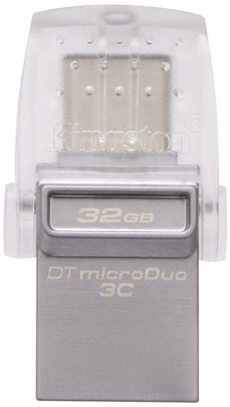 USB-накопичувач 32GB KINGSTON DataTraveler Micro USB 3.1 + Type-C Metal Silver (DTDUO3C/32Gb) в Києві