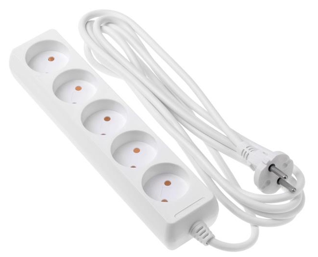 Мережевий подовжувач 2E 5XCEE7/17 5р 1.5м White (2E-U0510M1.5) · 2