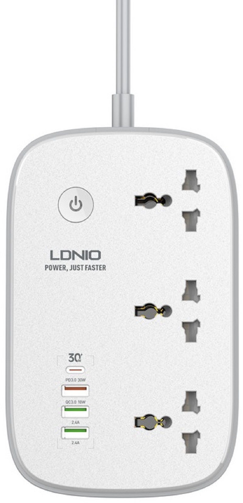 Сетевой фильтр LDNIO Wifi 3 розеток 3 USB 1 Type-C 2 м White (SCW3451) в Киеве