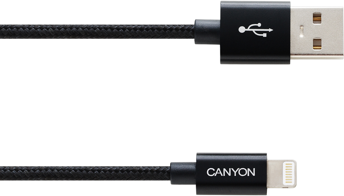 Кабель CANYON CFI-3 Lightning - USB 1 м Black (CNE-CFI3B) · 2