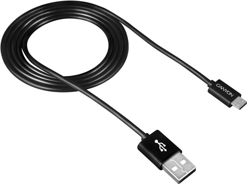 Кабель CANYON UM-1 USB - microUSB, 1m, Black (CNE-USBM1B) в Києві