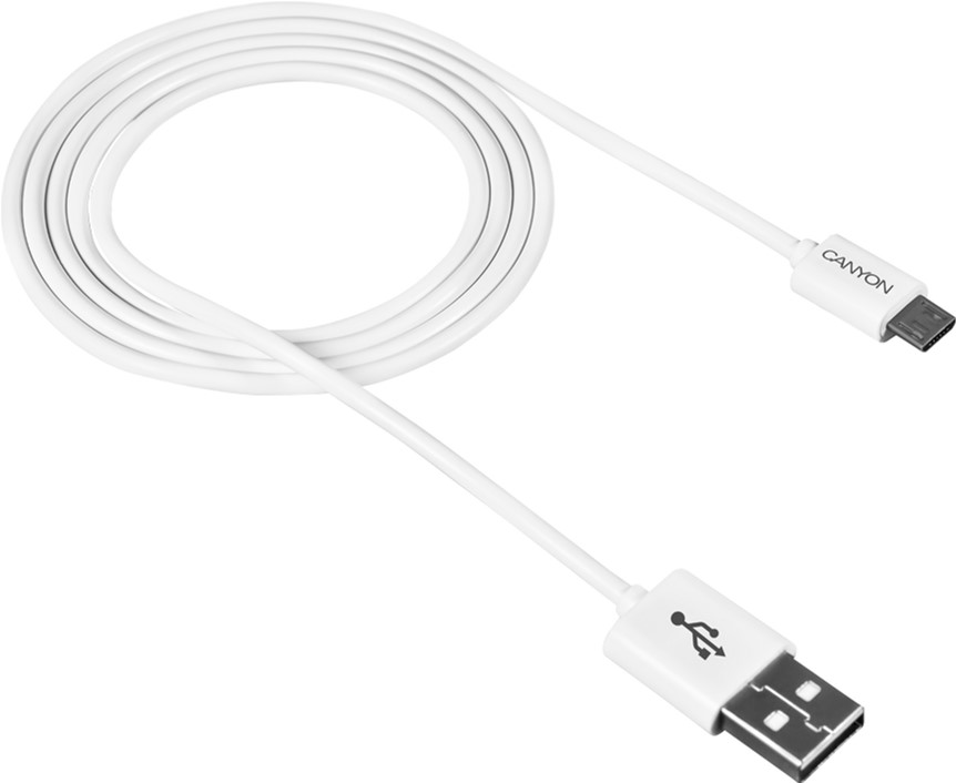 Кабель CANYON UM-1 USB - microUSB 1 м White (CNE-USBM1W) в Києві