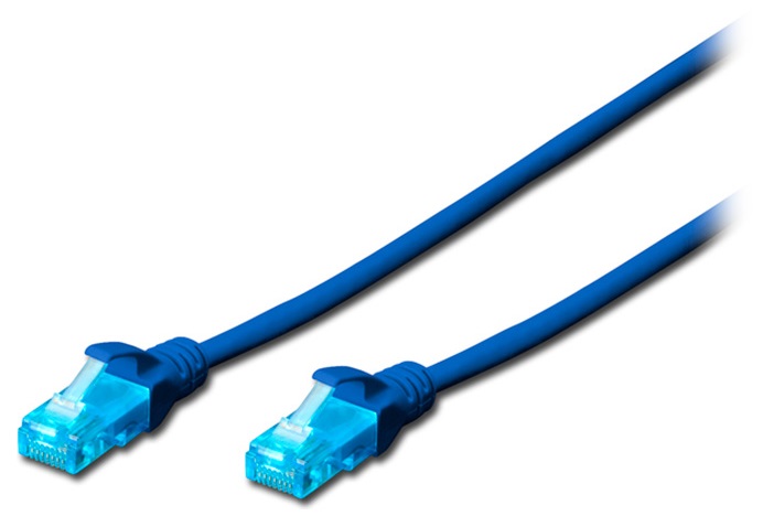 Патч-корд DIGITUS CCA CAT 5e UTP, 0.5м, PVC, Blue (DK-1512-005/B) в Києві
