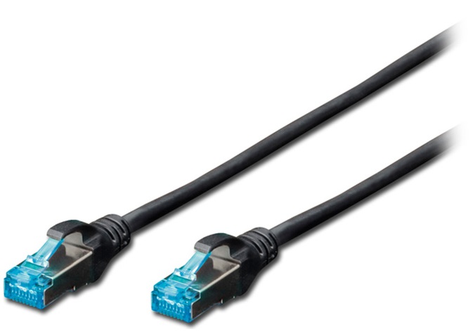Патч-корд DIGITUS CAT 5e, SF-UTP,1м, Black (DK-1531-010/BL) в Києві