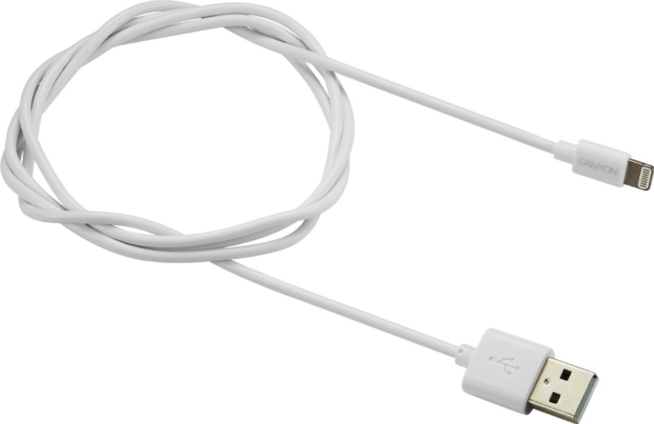 Кабель CANYON MFI-1 Lightning - USB 1 м White (CNS-MFICAB01W) · 2