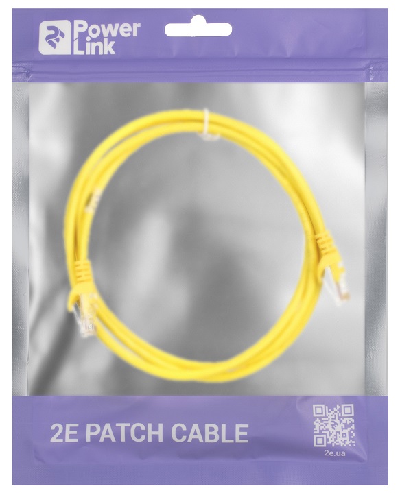 Патч-корд 2E CAT 5E,UTP,RJ45, 26AWG ,7/0.16 CCA, 1.50 M, PVC,YELLOW · 3