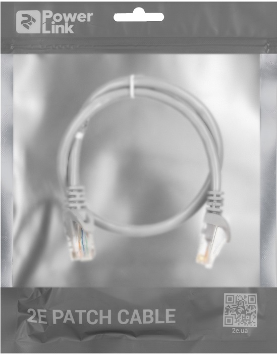 Патч-корд 2E CAT 6,UTP,RJ45, 26AWG ,7/0.16 CU, 0.50 M, PVC,GREY · 3