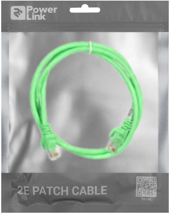 Патч-корд 2E CAT 6,UTP,RJ45, 26AWG ,7/0.16 CU, 1.00 M,PVC, GREEN · 3