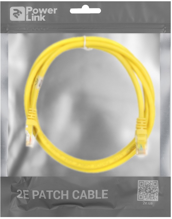 Патч-корд 2E CAT 6,UTP,RJ45, 26AWG ,7/0.16 CU, 1.50 M, PVC,YELLOW · 3