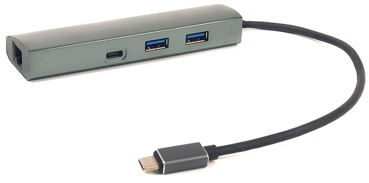 Перехідник POWERPLANT Type-C - 2xUSB 3.0, Type-C USB 3.1, Gigabit Ethernet (CA910557) в Києві