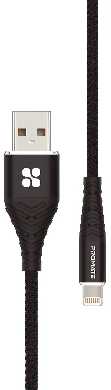 Кабель PROMATE Lightning-USB (icord-1.black) в Києві