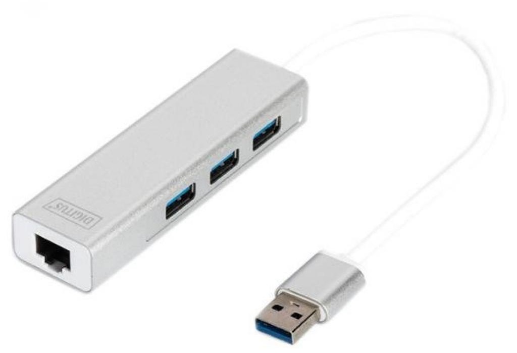 Адаптер DIGITUS USB 3.0 - 3 x USB/Gigabit Ethernet (DA-70250-1) в Киеве
