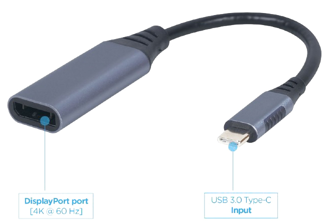 Адаптер CABLEXPERT USB-C - Display Port F (A-USB3C-DPF-01) · 3