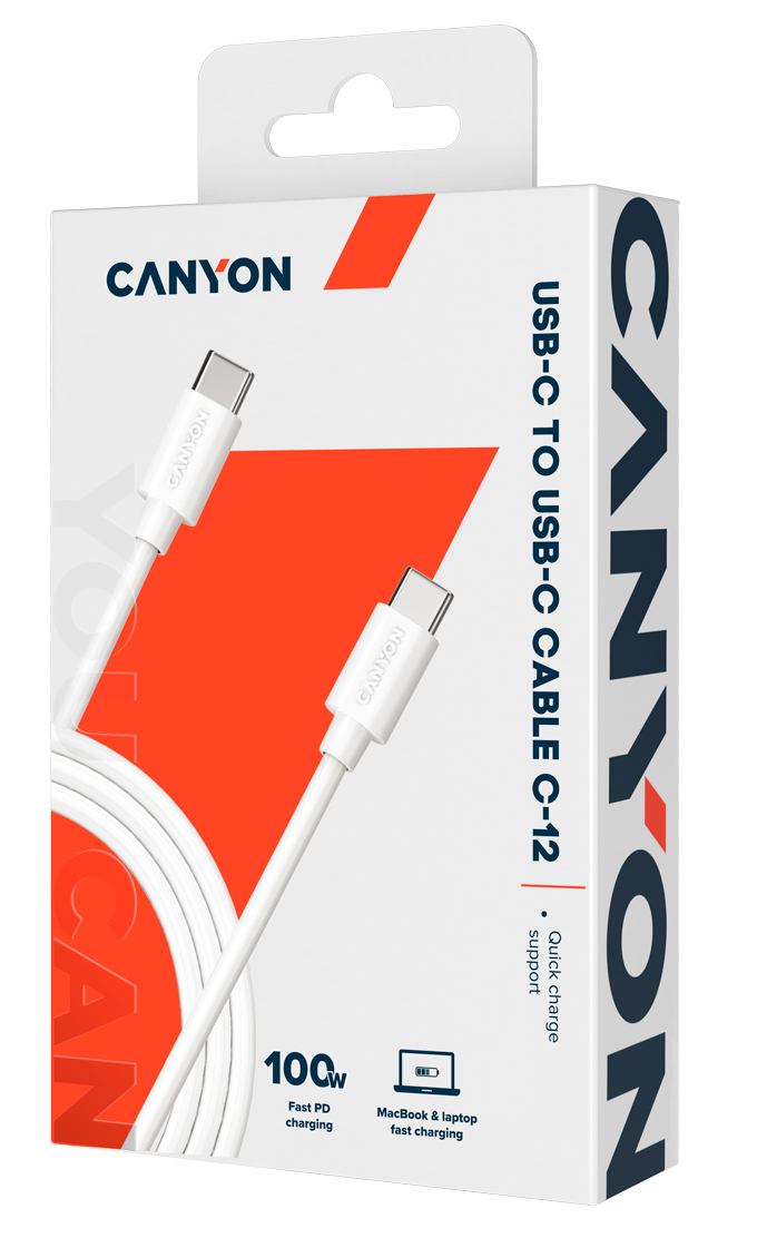 Кабель CANYON C-12 USB-C - USB-C 2 м White (CNS-USBC12W) · 2