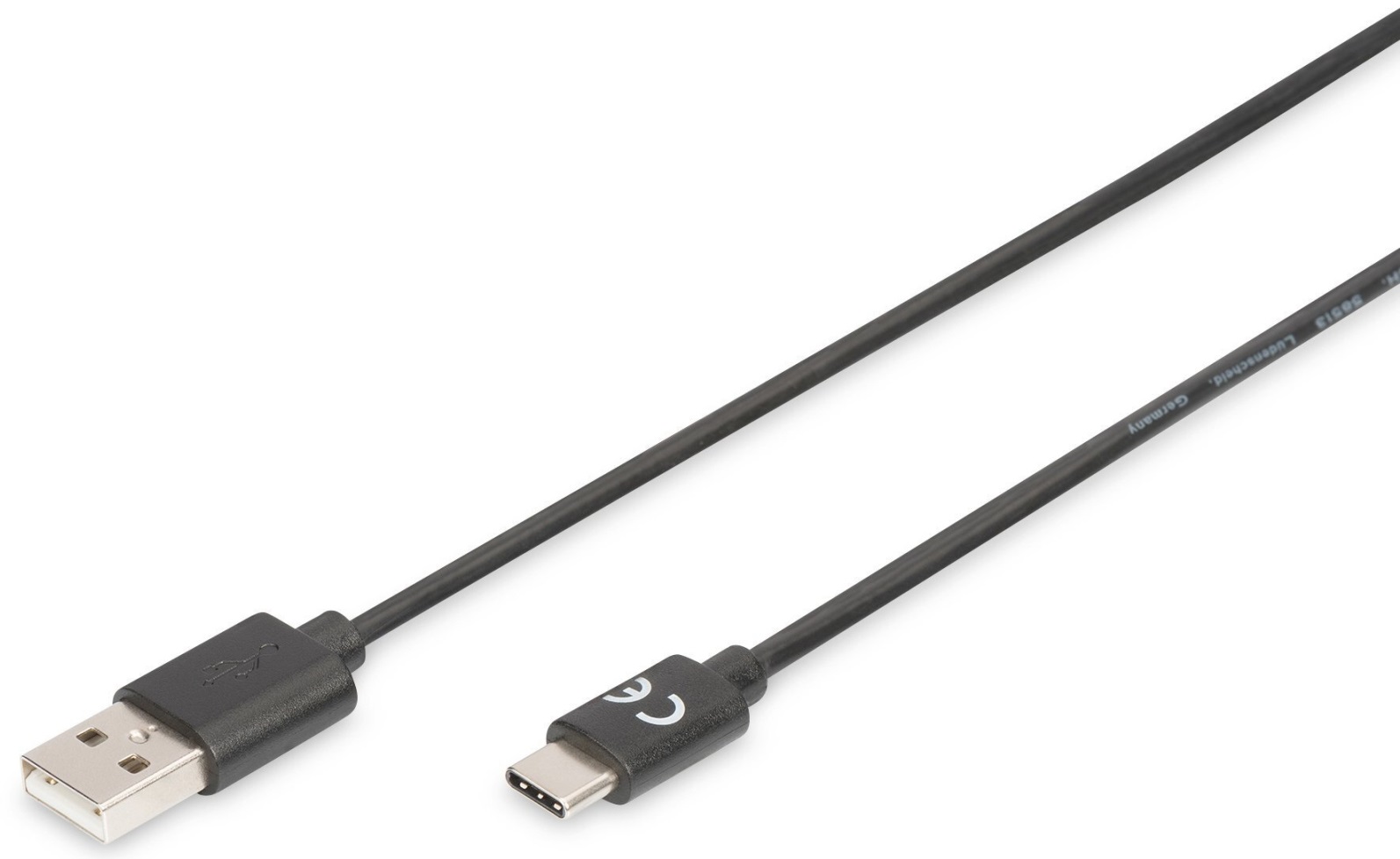 Кабель ASSMANN USB 2.0-USB-C 1.8 м Black (AK-300136-018-S) в Києві