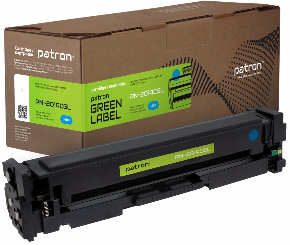 Картридж PATRON для HP 201A (CF401A) Cyan Green Label (PN-201ACGL) в Киеве