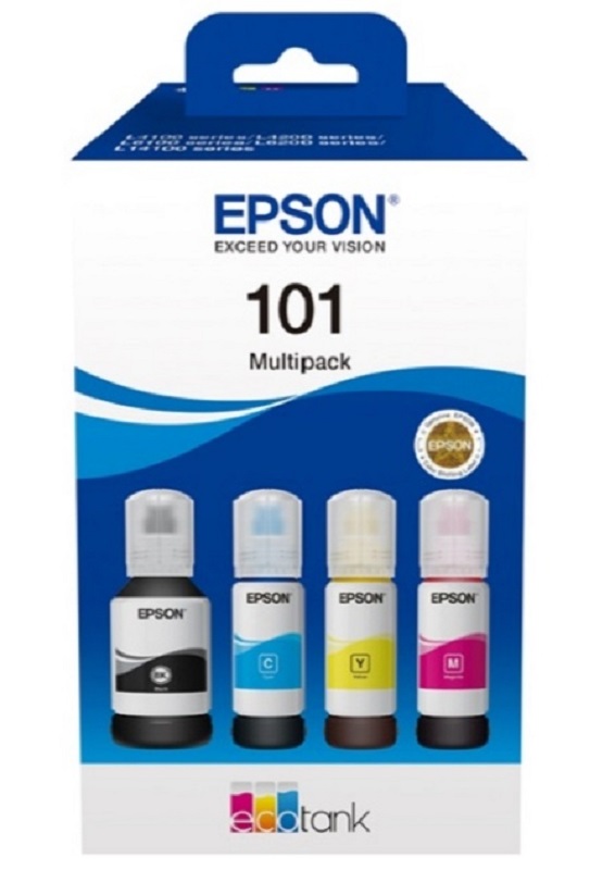 Комплект чорнил EPSON 101 EcoTank 4-colour Multipack (C13T03V64A) в Києві