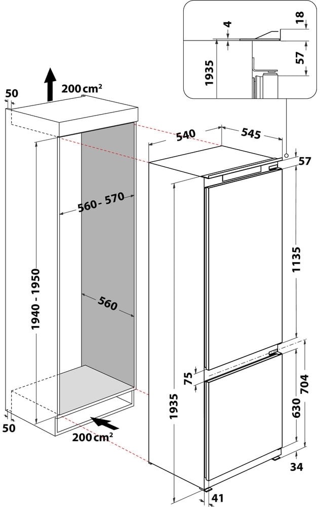 Холодильник вбудований WHIRLPOOL WHC20D011B1 · 4