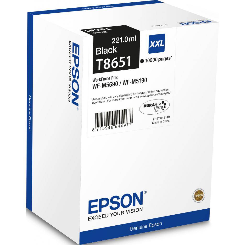 

Картридж Epson WF-M5190/WF-M5690 black 10 000 стр. (C13T865140)
