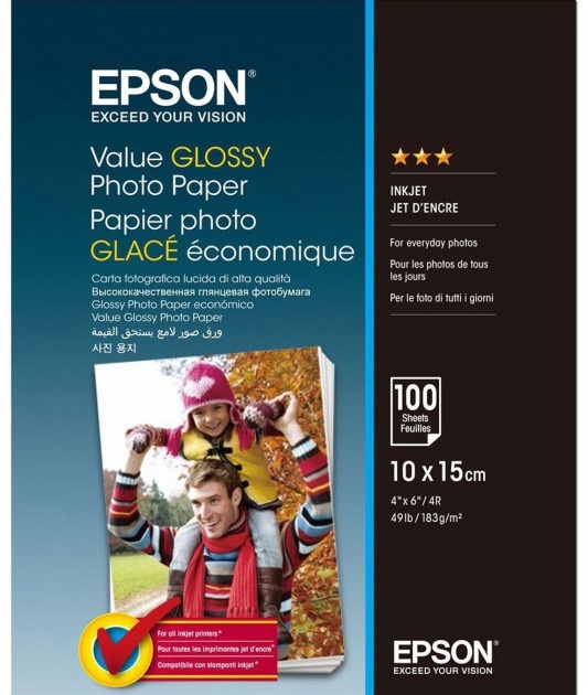 Фотобумага Epson Value Glossy 10x15cm 100л (C13S400039) в Киеве