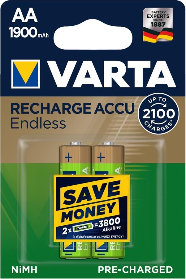 

Аккумулятор VARTA ACCU ENDLESS AA 1900mAh BLI 2 (56676101402)