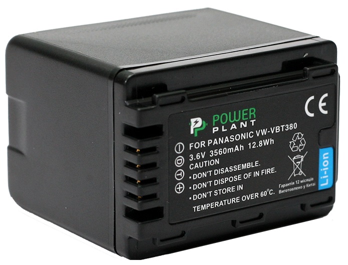 Акумулятор PowerPlant Panasonic VW-VBT380 3560mAh (DV00DV1411) в Києві