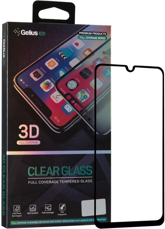Защитное стекло GELIUS 3D для Samsung A305/А505 (A30/А50) Black (72350) в Киеве