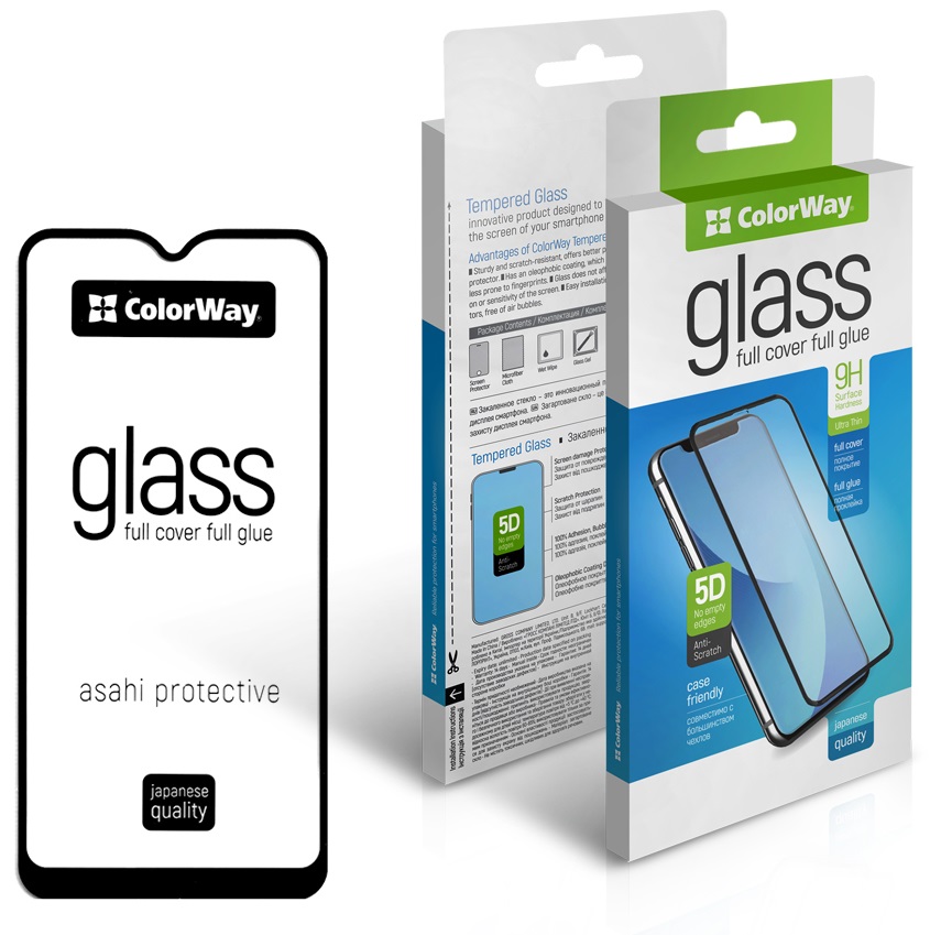 Защитное стекло COLORWAY Full Cover для Xiaomi Redmi Note 10 Black (CW-GSFGXRN10-BK) в Киеве