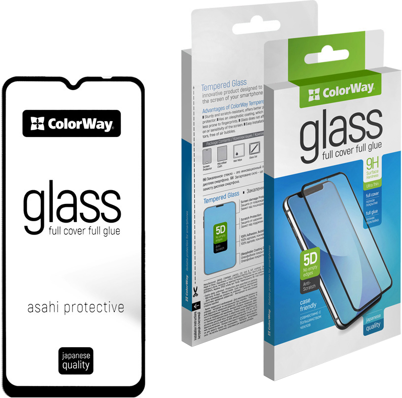 Защитное стекло COLORWAY 9H Full Cover Full Glue для Samsung Galaxy A03 Black (CW-GSFGSGA032-BK) в Киеве