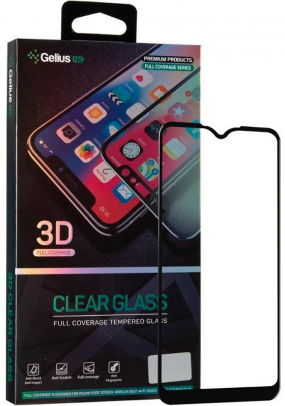 Защитное стекло GELIUS Pro 3D для Samsung Galaxy A01 Black (2099900780387) в Киеве