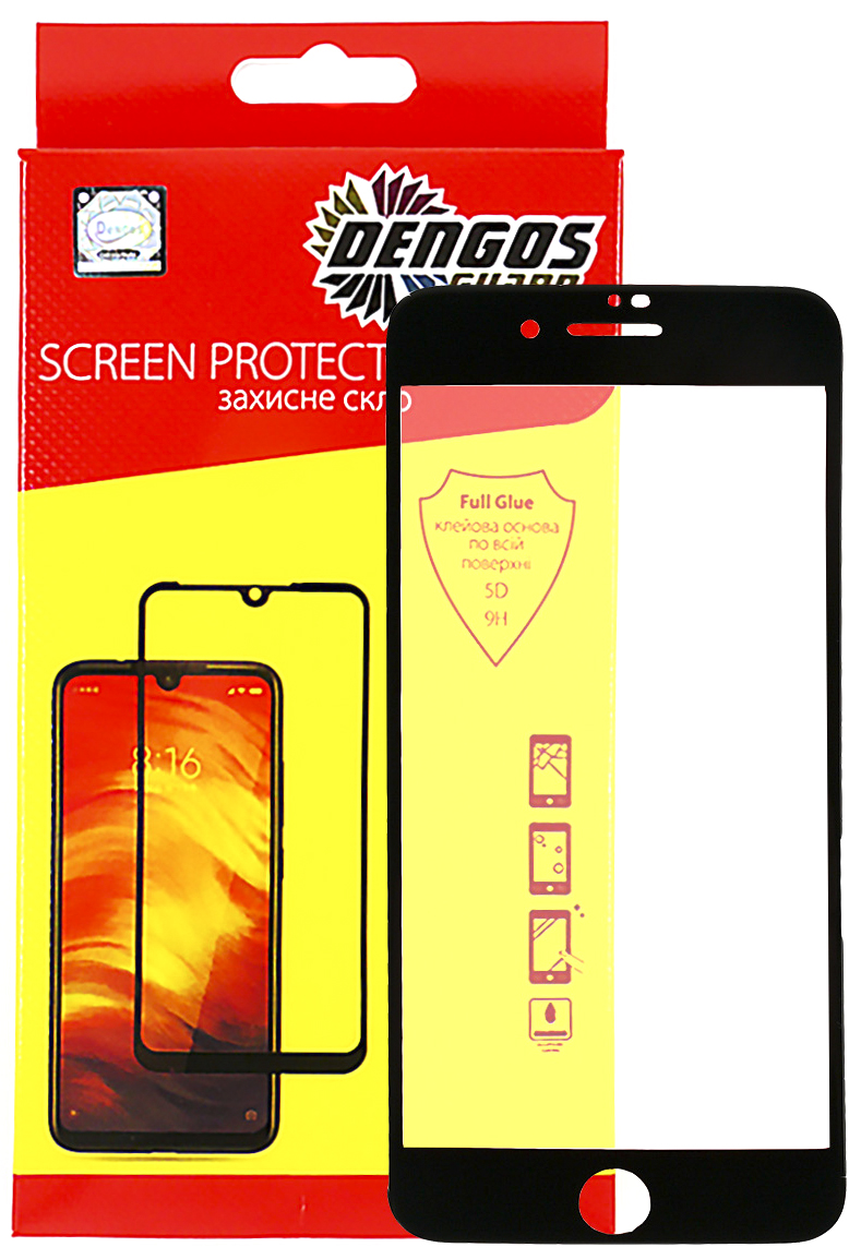 Захисне скло DENGOS Full Glue 5D для Apple iPhone 7/8 Plus (TGFG-20) в Києві