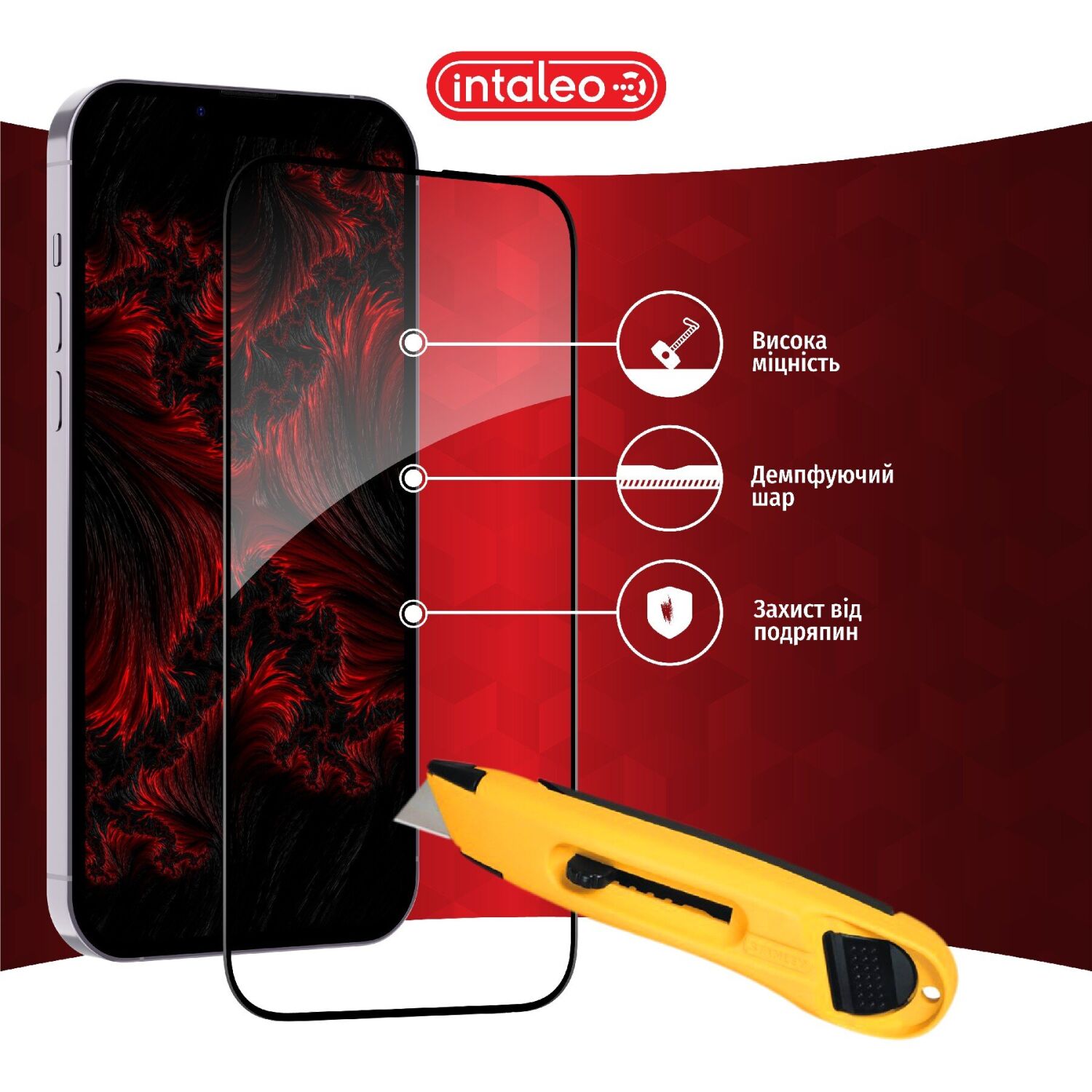 Захисне скло INTALEO Full Glue для Apple iPhone 14 Plus Black · 5