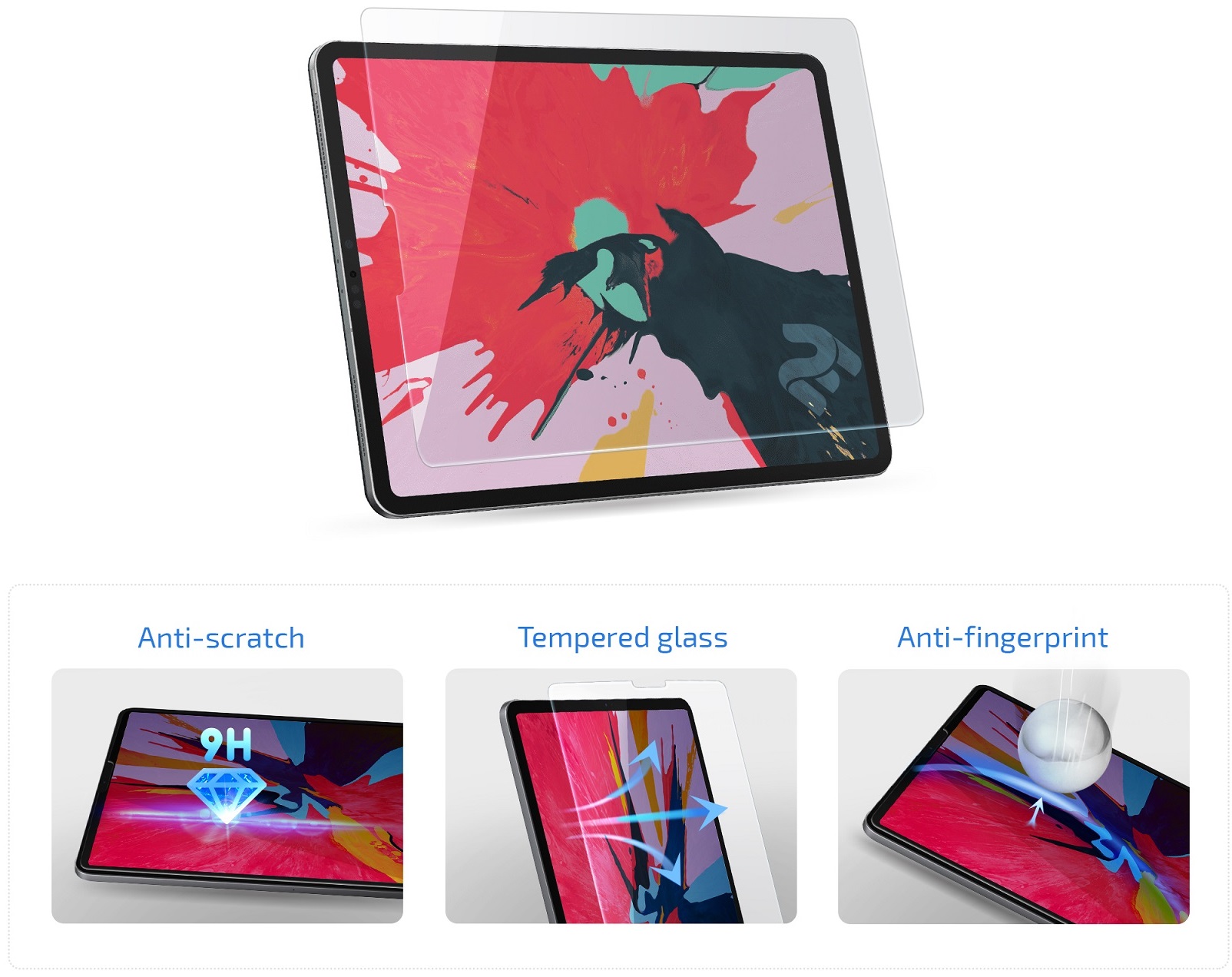 Захисне скло 2E 2.5D для Apple iPad Air (2022) Clear (2E-IP-IPD-2022-LT2.5D-CL) · 3