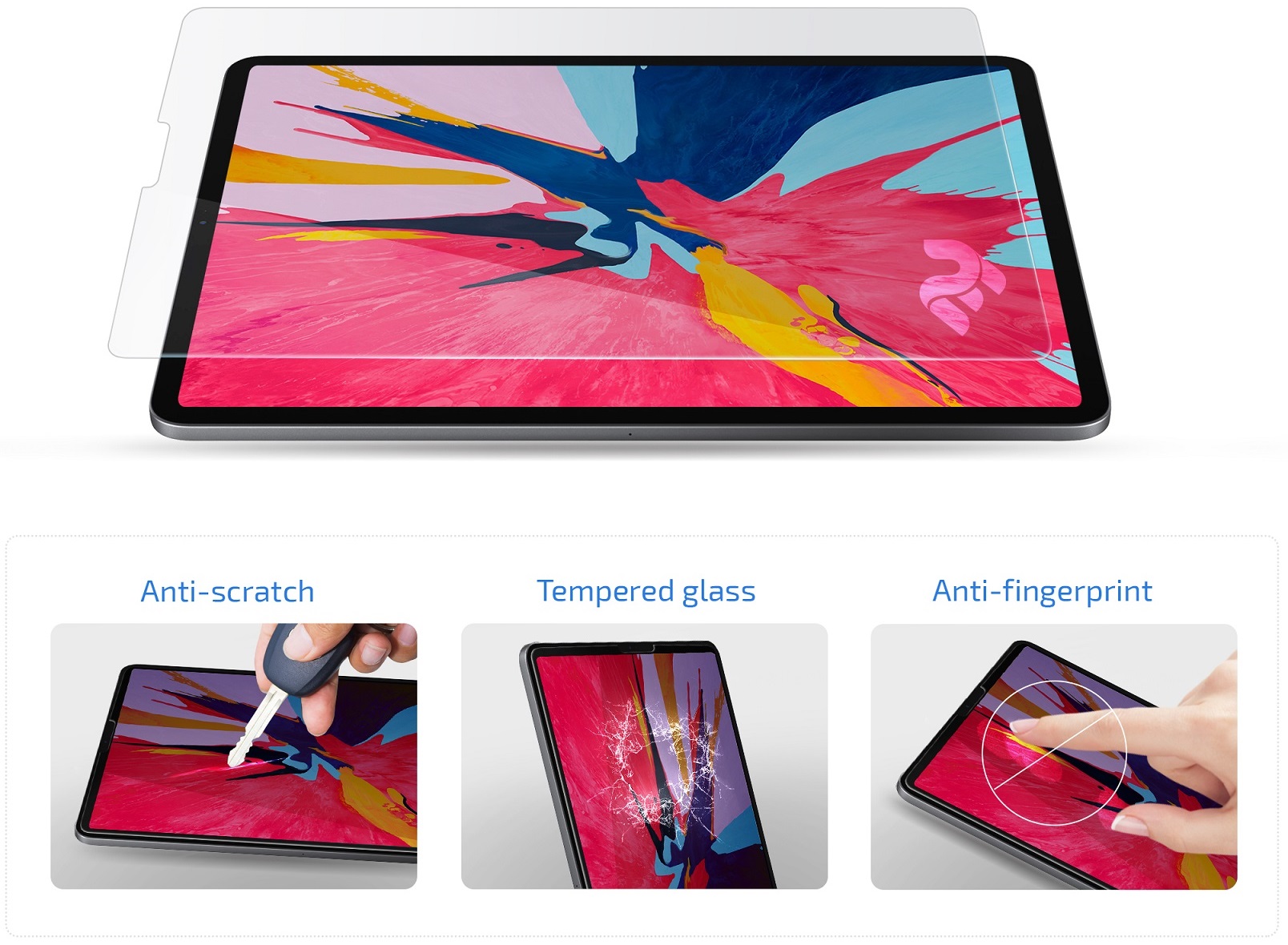 Захисне скло 2E 2.5D для Apple iPad Air (2022) Clear (2E-IP-IPD-2022-LT2.5D-CL) · 2