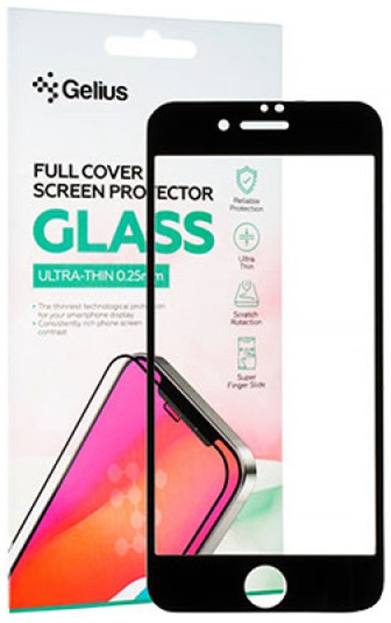Захисне скло GELIUS Full Cover Ultra-Thin для Apple iPhone SE (2020) Black (91060) в Києві