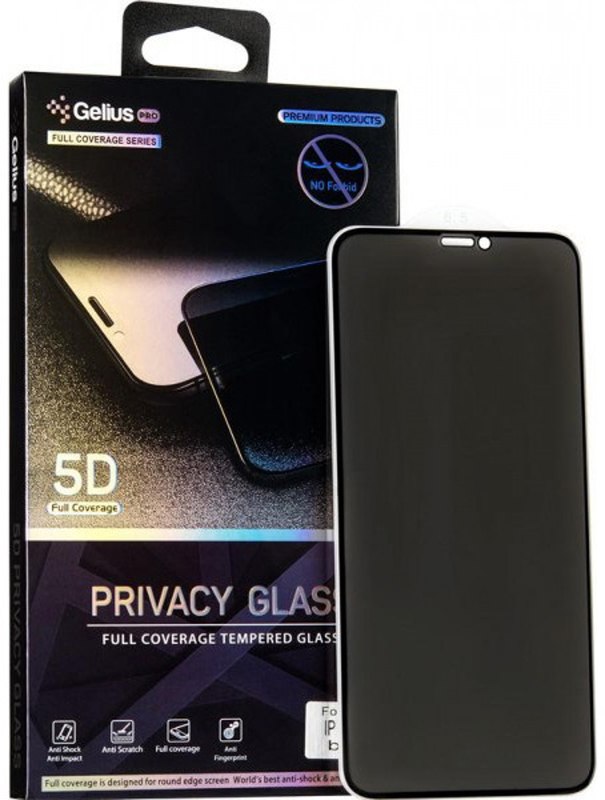 Защитное стекло GELIUS Pro Privasy Glass для Apple iPhone XS Max Black (70959) в Киеве