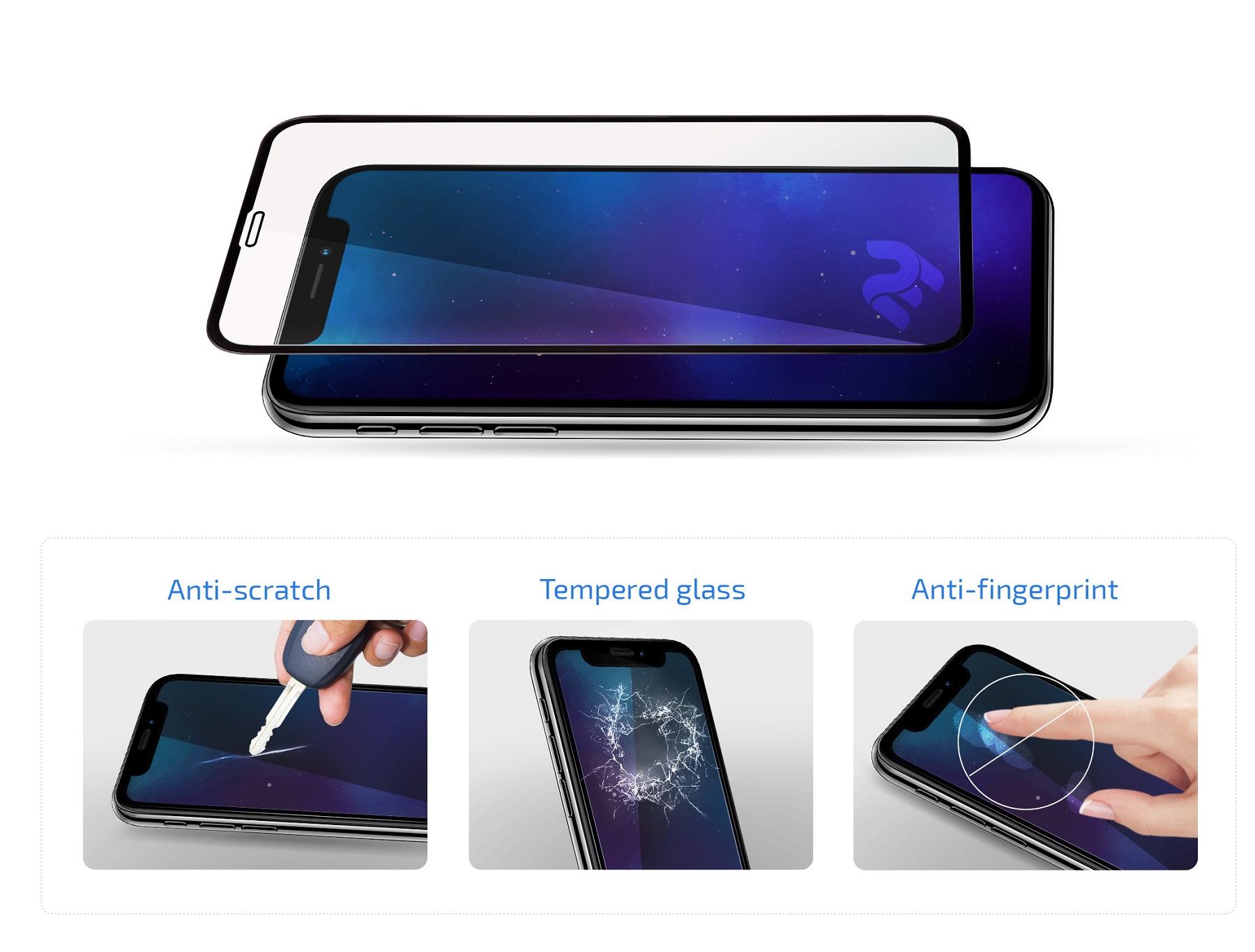 Захисне скло 2E для Apple iPhone XS Max/11 Pro Max Black (2E-TGIP-2018-6.5-3D) · 5