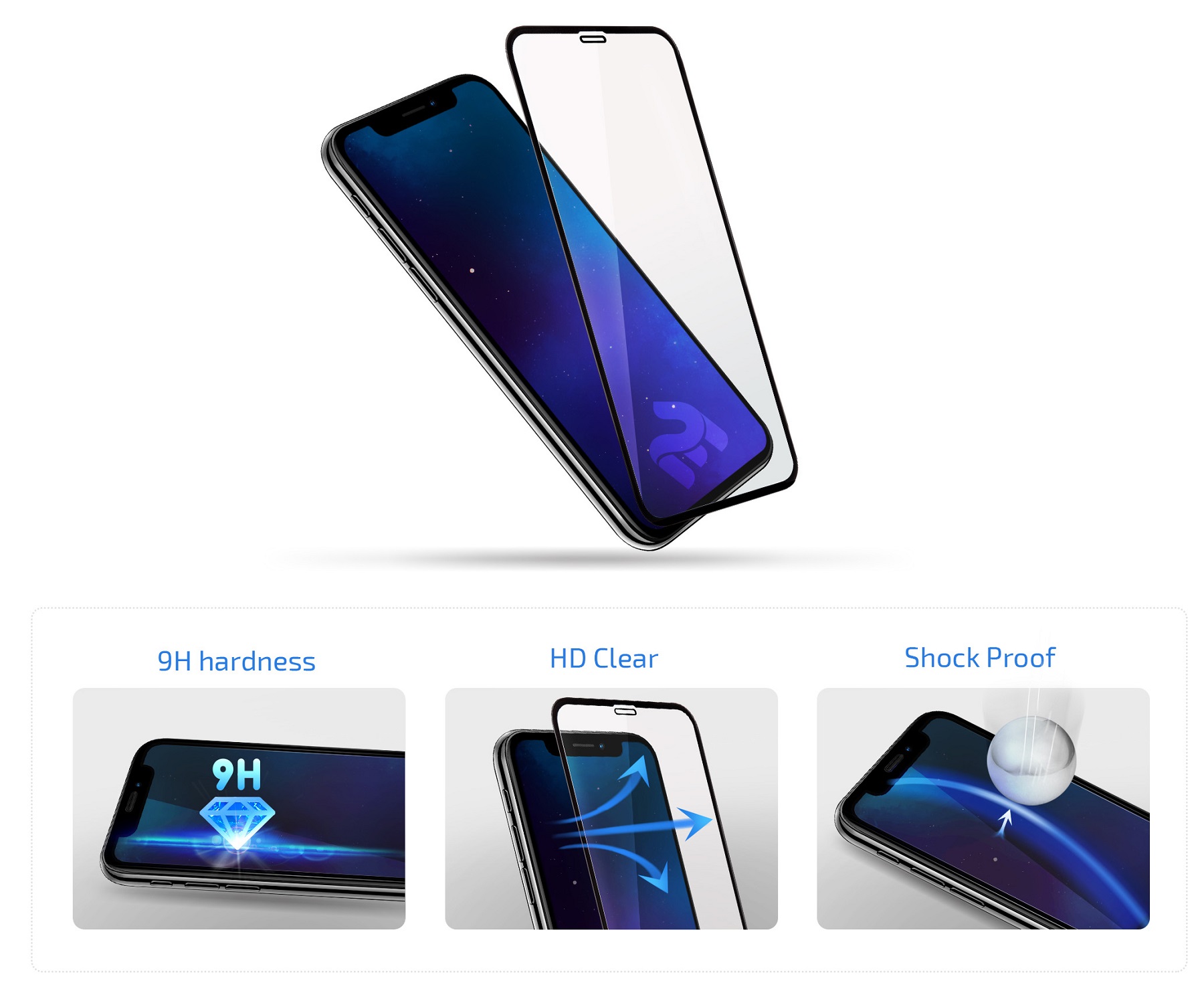 Захисне скло 2E для Apple iPhone XS Max/11 Pro Max Black (2E-TGIP-2018-6.5-3D) · 6