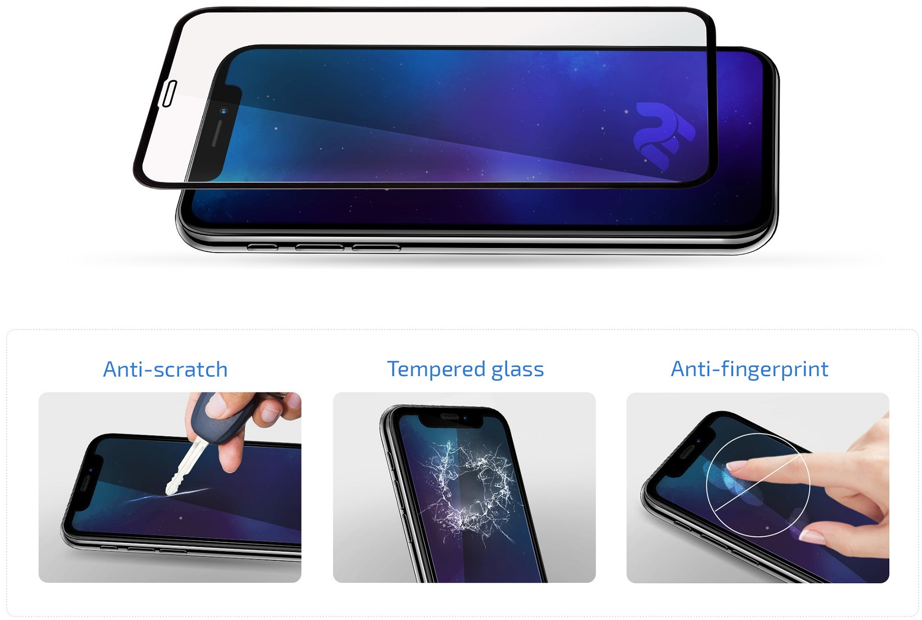 Захисне скло 2E 2.5D для Apple iPhone 14 Black Border (2E-IP-14-6.1-SMFCFG-BB) · 4