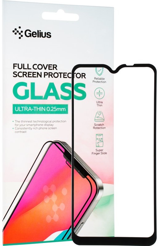 Защитное стекло GELIUS Full Cover Ultra-Thin для Samsung Galaxy A107 (A10s) Black (88706) в Киеве