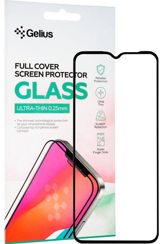 Защитное стекло GELIUS Full Cover Ultra-Thin для Xiaomi Redmi A2 Black (93204) в Киеве