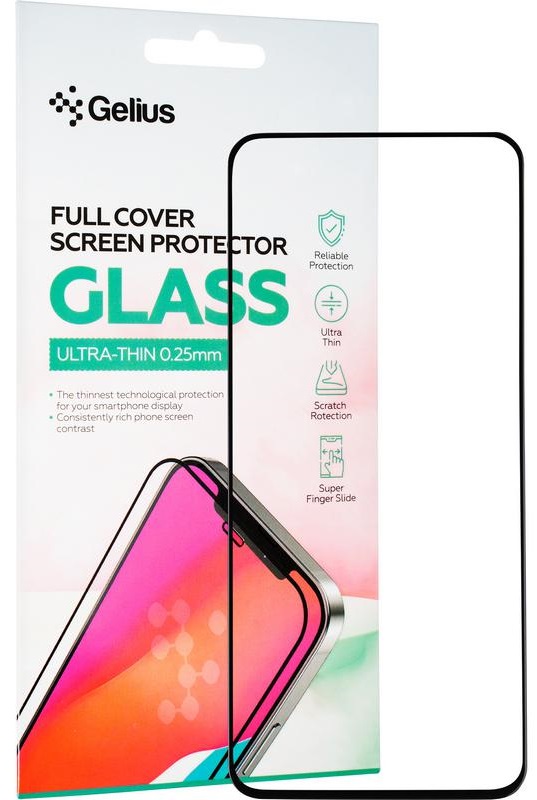 Защитное стекло GELIUS Full Cover Ultra-Thin для Xiaomi Redmi Note 12s Black (93357) в Киеве