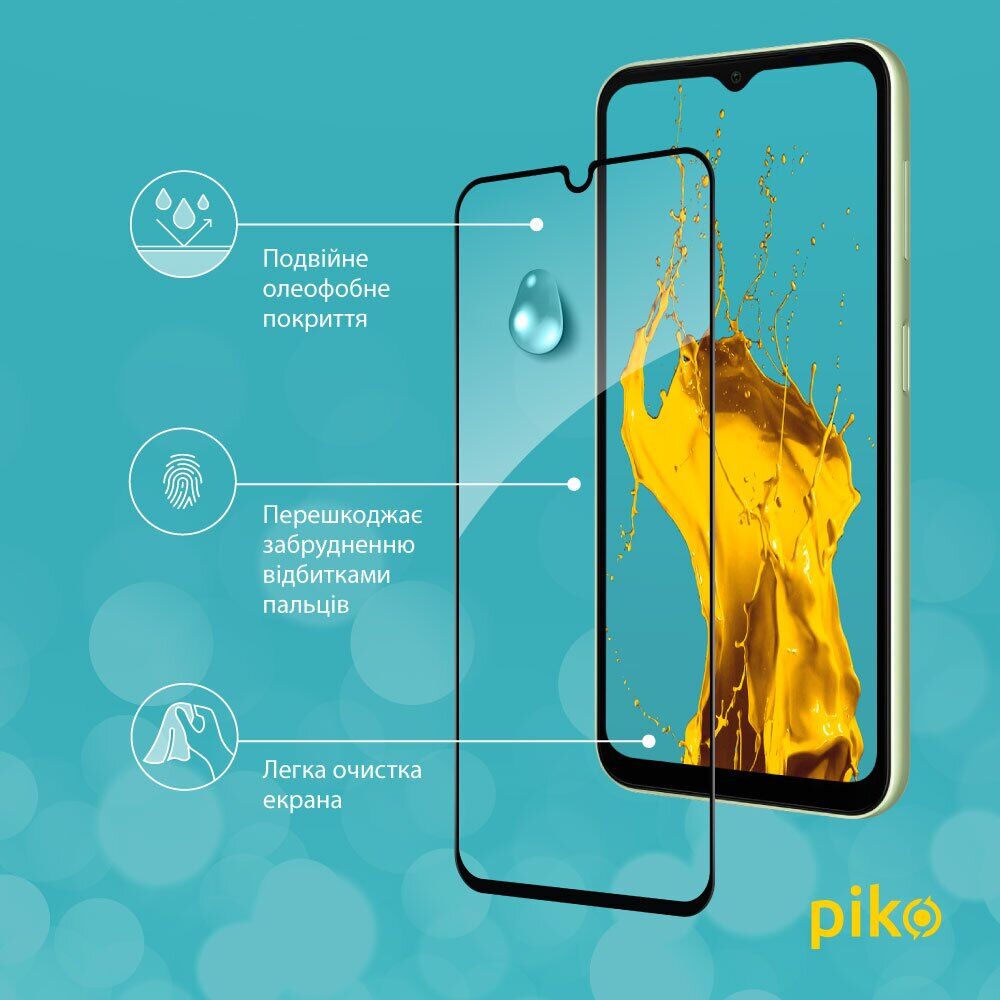 Захисне скло PIKO Full Glue для Samsung Galaxy A14 (А145) Black (1283126559785) · 5