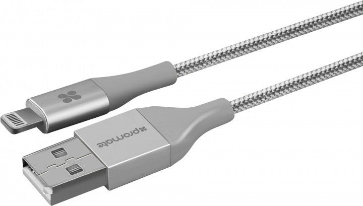

Кабель Promate Cable USB-LightningF/1.2м/К/Silver