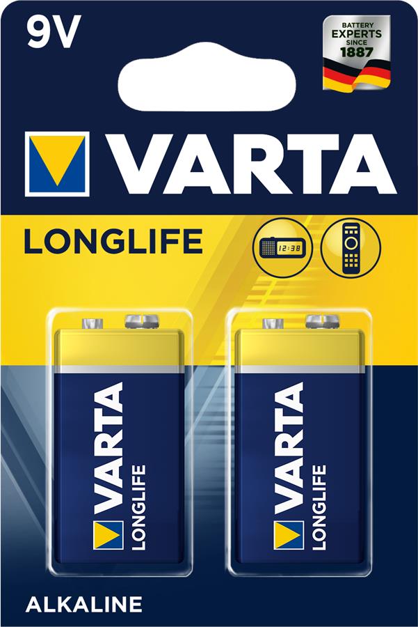 Батарейка VARTA Longlife 6LR61 Alkaline 2шт (4122101412) в Киеве