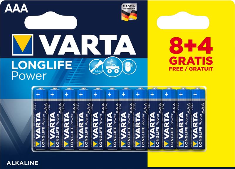 Батарейка VARTA Longlife Power AAA (LR03) Alkaline 12шт (4903121472) в Киеве