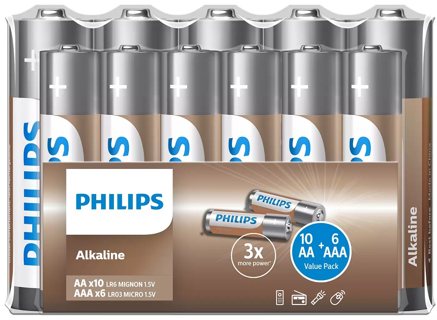 ᐉ Батарейки PHILIPS AA/AAA (LR03/LR6) Entry Alkaline 16 шт (LR036A16F ...
