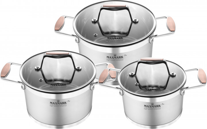 Акція на Набор посуды MAXMARK PRO Cooper 6 предметов (MK-LX3206A) від Eldorado